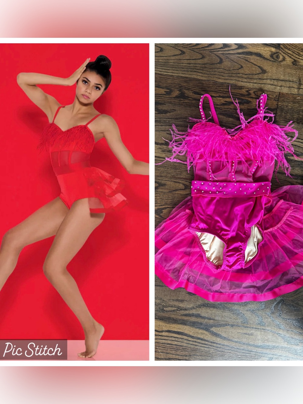 Kelle Fuscia FASHION FLOCK - BUSTLE SKIRT Style 4389 and FASHION FLOCK - LEOTARD